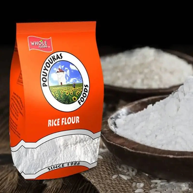 Organic Wheat Flour Packaging Bags Flat Bottom Plastic 500g 1kg 5kg Rice Biodegradable Side Gusset Bag, Paper Bags For Flour