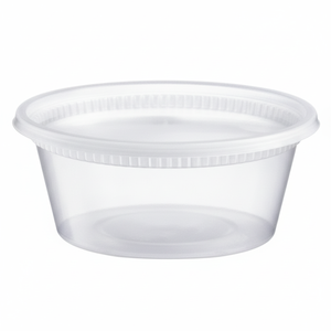 Coppa per zuppa trasparente in PP da 8oz, rotonda, con coperchio, contenitore in plastica per alimenti, adatta per asporto. - Product Image 1