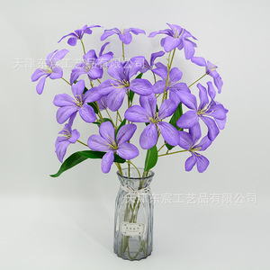 Orchidée artificielle Dongchen Crafts à flamme artificielle, tige unique, violette, 5 têtes, pour décoration de mariage, décoration intérieure, arrangement floral - Product Image 3