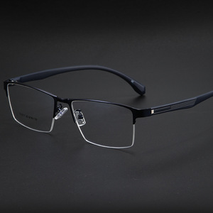 Lunettes optiques demi-cerclées rectangulaires pour hommes Danyang 31017, montures en alliage léger, verres en plastique, design quadrilatère - Product Image 1