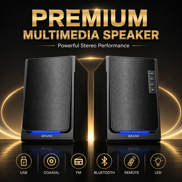 Wood 2 Way Hifi Blue Tooth PC Book Shelf Speaker for Home