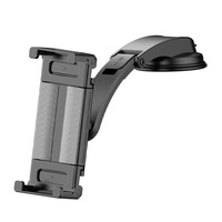 Support de tablette robuste pour voiture, extensible 28 cm, fixation ventouse cascade pour tableau de bord, tête de serrage pliable pour téléphones et tablettes de grande taille