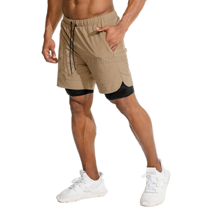 Pantalones Cortos Deportivos para Hombre, Diseño OEM, Color Sólido, Secado Rápido, Casuales, 5 Pulgadas, con Cierre Elástico en la Cintura - Product Image 1