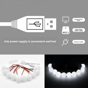 45mm <span class=keywords><strong>LED</strong></span> Makyaj Aynası Işığı Ayarlanabilir Renk Sıcaklığı (2700K-6000K) USB ile Çalışan Kısılabilir Düğme Kontrollü Makyaj Aydınlatması - Product Image 3