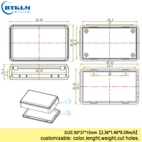 Involucro fatto da te scatola di progetto elettronico piccolo recinto di plastica da tavolo scatola di plastica elettrica scatola di giunzione Abs 60*37*15mm