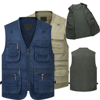 Doublure en tissu Logo personnalisé hommes travail en plein air pêche gilet gilet veste Hommes Veste photographe Cargo gilet pour Oem