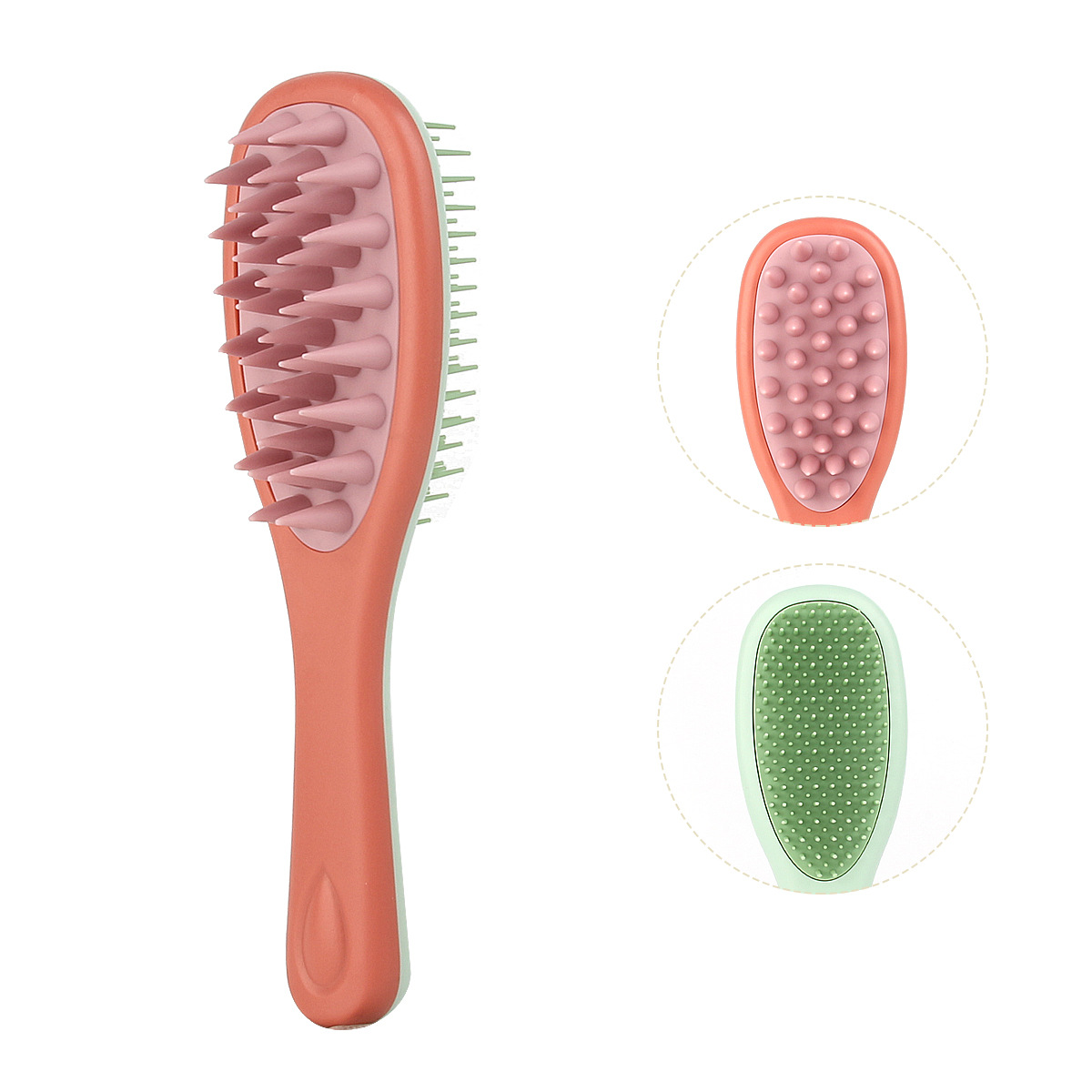 Red+green handle pink+green teeth