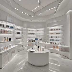 Vitrine de présentation de cosmétiques personnalisée avec éclairage LED - Étagères et stands de maquillage pour magasins - Product Image 4