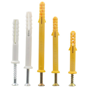 Tornillos de expansión de plástico autorroscantes extendidos para gabinetes y unidades de pared, métricos, de rosca derecha, con cabeza de platillo ranurada - Product Image 3