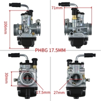 Carburateur de Remplacement Dellorto PHBG 17.5 19.5 21mm Racing 50 90cc pour Moteur 2 ou 4 Temps Scooter Cyclomoteur Moto à Starter Manuel