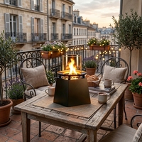 En gros, foyer de table en métal, foyer au bioéthanol, foyer d'extérieur pour patio, appareil à S'mores, bol à feu portable en métal, décoration de table, vente en gros