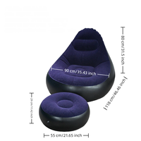 Fauteuil gonflable moderne et confortable avec repose-pieds assorti, siège pneumatique pliable et portable pour dortoir, chambre et extérieur