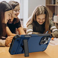 Étui de téléphone magnétique étanche TPU+PC pour 11-16 Pro Max 3-en-1 avec béquille et support magnétique, protection antichoc