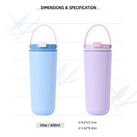 Gobelet isotherme OEM personnalisé à double paroi pour café chaud et froid, facile à transporter, vente en gros, 600 ml, en acier inoxydable, portable pour la randonnée et les voyages