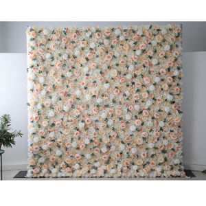 Fondo de flores artificiales para decoración de pared, tela de flores de color rosa y peonía, para venta al por mayor - Product Image 5