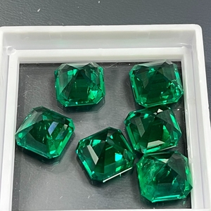 Pierre d'émeraude colombienne de taille Asscher cultivée en laboratoire - Product Image 6