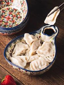 2025 superventas 2 diseños creativos vajilla de cerámica pulida plato dividido plato de bola de masa hervida desayuno ensalada frutero - Product Image 3