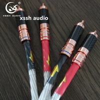 Ligne de fil RCA YIVO XSSH Audio Hifi 16AWGx8 Core tricotage haute pureté plaqué argent interconnection amplificateur CD câble Audio de Signal