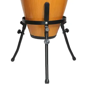 Tambor congás de bordo para pele, instrumento de percussão musical de madeira com suporte