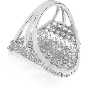 Jewelspaark – bague de cocktail en argent 925 avec diamant rond blanc naturel de 1.55 ct, maille large, bijoux de fête pour femmes, taille 7 - Product Image 6