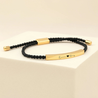 Pulsera de Cuerda Trenzada Personalizable con Grabado Láser, Logotipo y Texto, Hecha a Mano, Colorida, para la Amistad, Venta al por Mayor