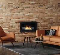 Nouvelle Arrivée Design Européen Top Pick Cheminée Murale Rectangulaire Moderne Minimaliste en Verre Sans Fumée à Éthanol