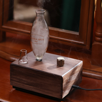 Diffuseur d'aromathérapie sans eau en bois massif, effet flamme de cheminée, décoration d'intérieur
