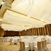 Lustre en cristal, lampe de plafond nordique en laiton, éclairage décoratif sur mesure pour salle de banquet, salle de réunion, hall d'hôtel