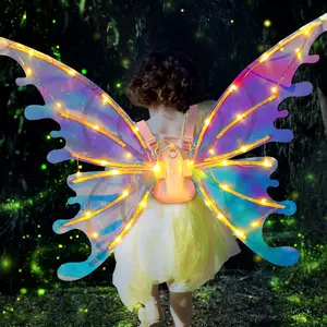Electric Moving Fairy Wings Cosplay Costume Dress Up Led Party Glowing Shiny Girls Princess Butterfly Wings