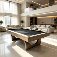 Table de billard en bois massif, table de jeu personnalisée en feutre rose pour hôtel, club, villa, centre de divertissement