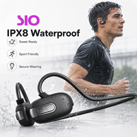 Écouteurs sportifs à conduction osseuse, étanches IPX8, à fixation dorsale, pour la natation, la course à pied, la remise en forme, sans fil