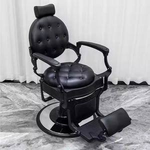 Luxe rétro <span class=keywords><strong>Salon</strong></span> coiffure barbier chaise hydraulique coupe de cheveux inclinable toilettage Massage meubles en cuir pour une utilisation en salle de sport - Product Image 2