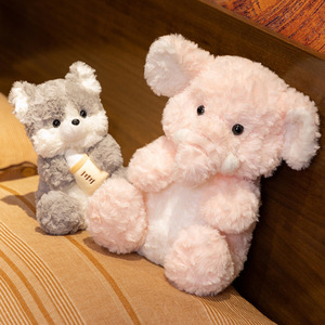 Özelleştirilebilir büyük fil yumuşak peluş oyuncak rahat yavru peluş bebek PP dolum örgü stres giderici için ODM doğum günü hediyesi - Product Image 2