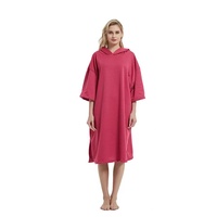 Peignoir de plage personnalisé pour adultes en coton tropical ultrafin, à séchage rapide, écologique, en tissu éponge, pour le surf, avec capuche, type poncho