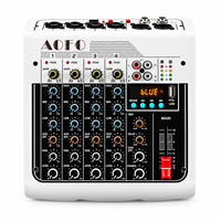 Console de mixage audio 4 canaux avec égaliseur 3 bandes, sortie USB XLR, boutons rétroéclairés pour DJ, karaoké, scène live, enregistrement MP3