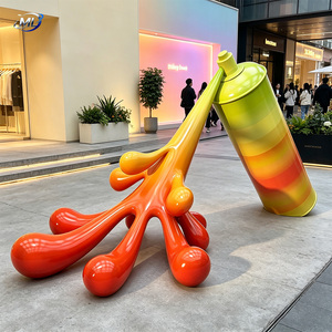 Escultura de Fibra de Vidrio en Tubo, Arte Abstracto 3D, Instalación para Jardín, Parque Temático, Decoración para Exteriores - Product Image 1