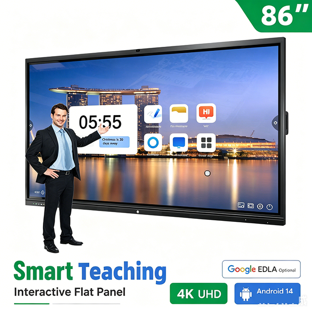 ELON 55/65/75/86/98/110 Inch 4K Interactive Flat Panel 20-Point Multi-Touch Screen Monitor D-LED Backlight Interactive