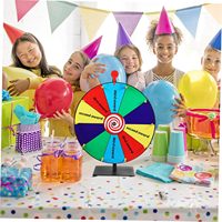 30 cm Roue de la Fortune et Plateau Tournant de Jeu, Machine de Loterie à Effaçage à Sec pour Tirage de Prix, en Métal et PVC, Légère et Portable, pour Événements