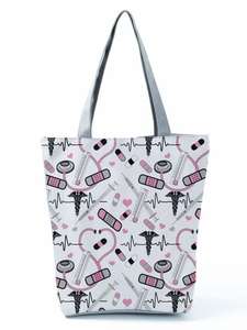 Fashion <b>Tote</b> Customized Cartoon Dentist Nurse Shoulder <b>Bag</b> Eco Reusable Shopping <b>Bag</b> Ladies Handbags for Women Casual Portable - Product Image 4
