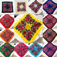 chine écharpe usine style chaud impression numérique fleur acrylique tissu 70*70 cm multi couleurs disponible ukraine écharpe