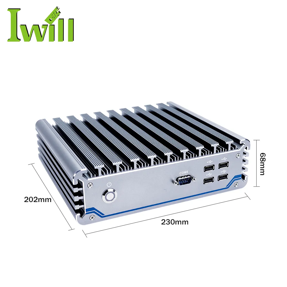 Iwill i3/i5/i7 высокопроизводительный безвентиляторный промышленный мини-ПК с двухъядерным процессором 4 * usb 2,0 Встроенный ПК