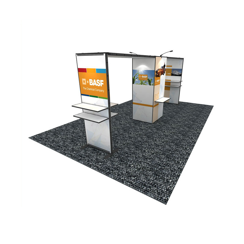 10x20 легко устанавливаемая модульная выставочная витрина с полкой