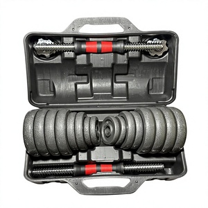 Ensemble d'haltères et de barres de musculation réglables 50 kg en fonte et caoutchouc, avec logo personnalisé, unisexe, pour entraînement complet du corps, étanche et durable - Product Image 1
