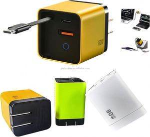 80W GAN Power <b>Adapter</b> <b>USB</b> <b>C</b> Super Fast Charging with <b>TYPE</b> <b>C</b> Charging Cable, Universal <b>Adapter</b> for Smartphones - Product Image 2