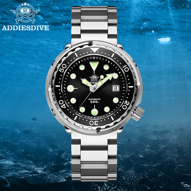 Accept Custom Dial Logo Mechanical Diving Watch Branding Stop Screw Down Crown 300M Water Resistant Bulk OEM Wholesale Supply