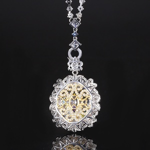 High Quality 20*23mm Rectangle Cut Cubic Zirconia Polished Eco-friendly <b>Copper</b> Jewelry Latest Necklace Designs for Women Party - Product Image 4