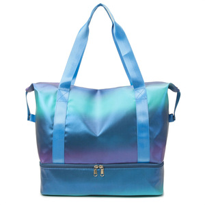 Sac de voyage portable imperméable multi-poches à dégradé de couleurs, séparation humide/sec, étiquette privée, vente en gros - Product Image 4