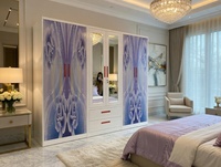 Derniers modèles de meubles de chambre à coucher modernes en métal pour enfants, armoire de rangement portable en acier avec miroir, impression personnalisée