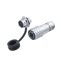 Connecteur Électrique Aérospatial Industriel Étanche IP67 4P WF16 Mâle-Femelle avec Plaques de Serrage et Prise à Panneau à Bride