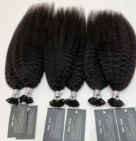 Vente en gros 100% Raw Remy péruvienne kératine pointe plate Extension de cheveux doux crépus droite cheveux humains